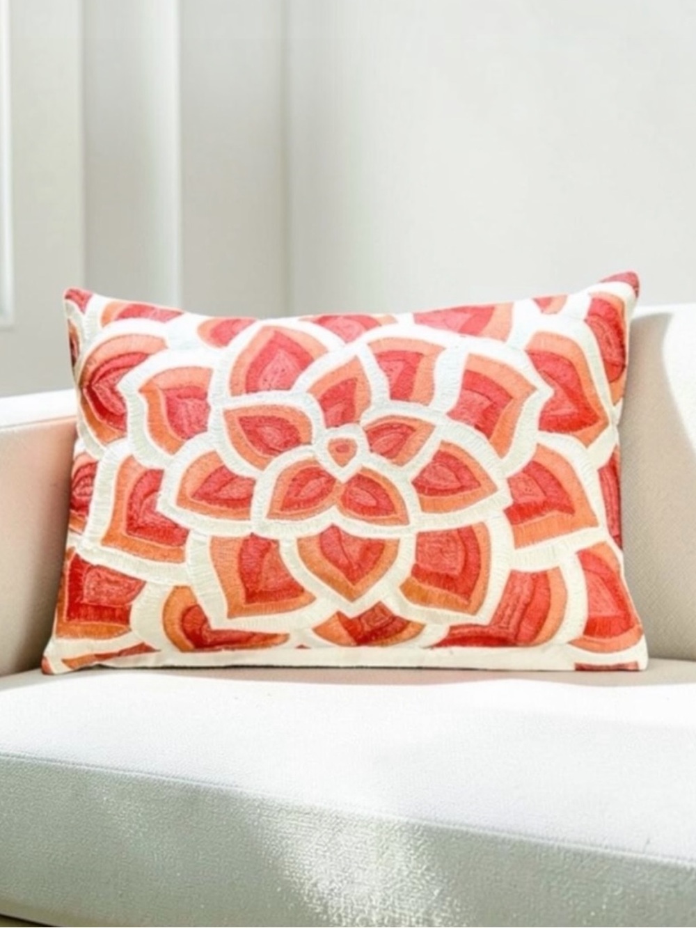 DEVI DESIGNS EMBROIDERED DECORATIVE PILLOW 19x13 down insert